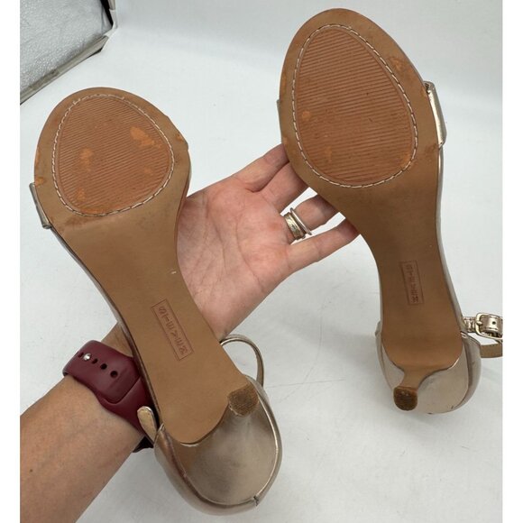 Steven By Steve Madden Vienna Sandals Size 8.5M Metallic Gold Heeled Slingback - Picture 12 of 14